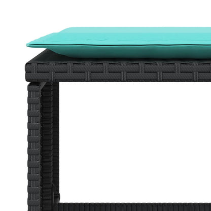 Gartenstuhl mit Fußhocker Schwarz Poly Rattan