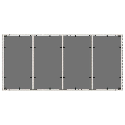 Gartentisch mit Glasplatte Weiß 190x90x75 cm Poly Rattan