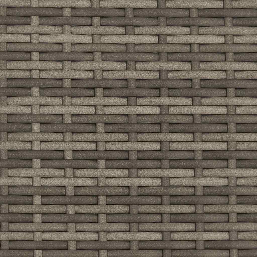 Sonnenliege mit Dach und Kissen Grau Poly Rattan