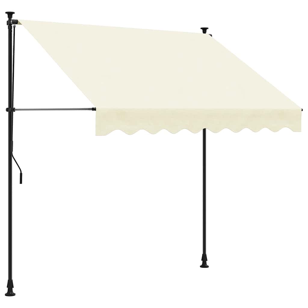 Markise Einziehbar Creme 250x150 cm Stoff und Stahl