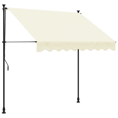 Markise Einziehbar Creme 250x150 cm Stoff und Stahl