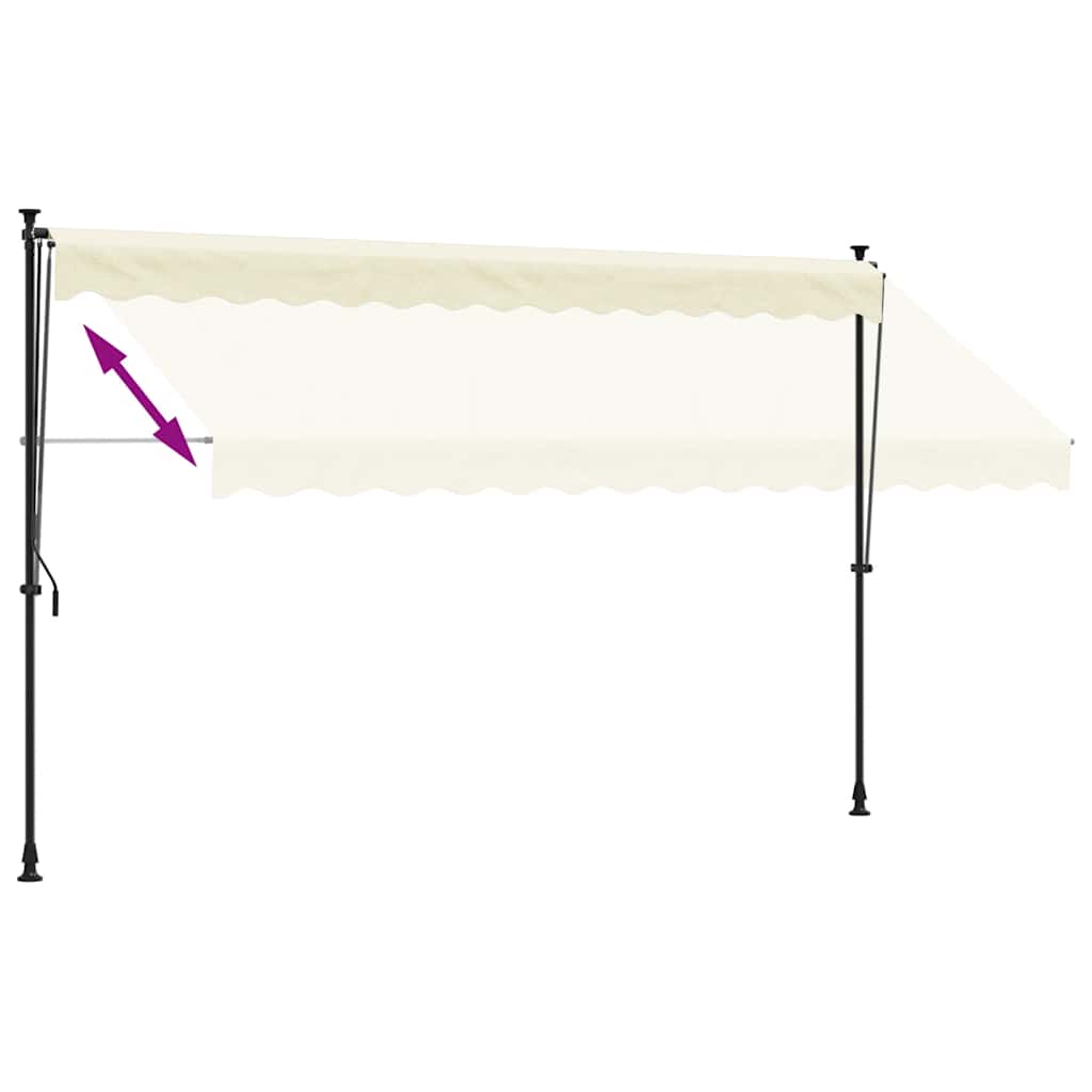 Markise Einziehbar Creme 350x150 cm Stoff und Stahl
