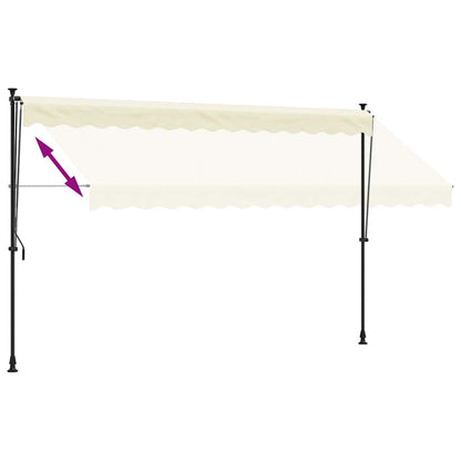 Markise Einziehbar Creme 350x150 cm Stoff und Stahl