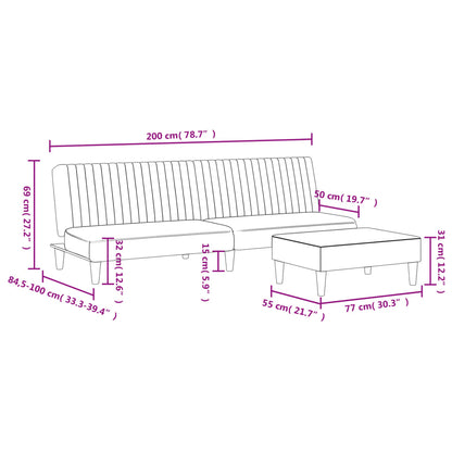 2-tlg. Sofagarnitur Schwarz Kunstleder