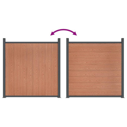Zaunelement mit 2 Pfosten Braun 180x186 cm WPC