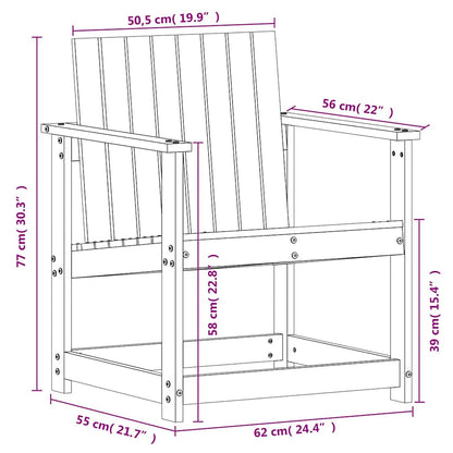3-tlg. Garten-Lounge-Set Massivholz Kiefer
