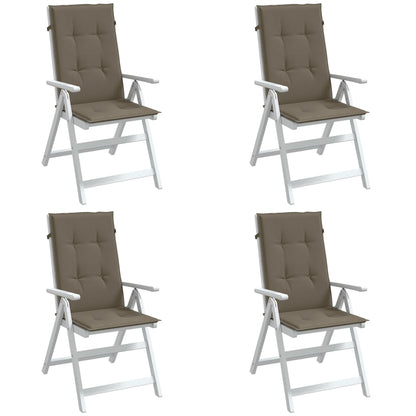 Hochlehner-Auflagen 4 Stk. Melange Taupe 120x50x4 cm Stoff