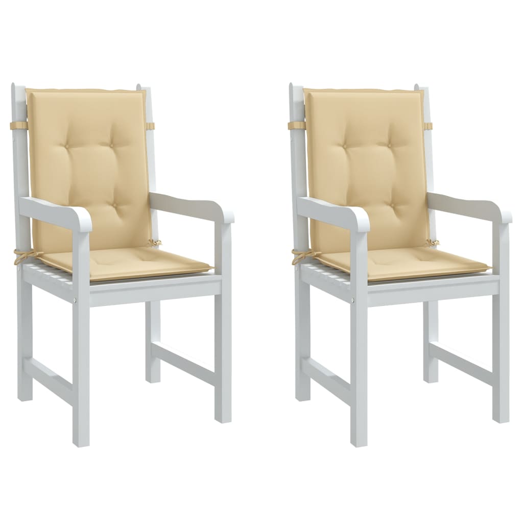 Niedriglehner-Auflagen 2 Stk. Melange Beige 100x50x4 cm Stoff