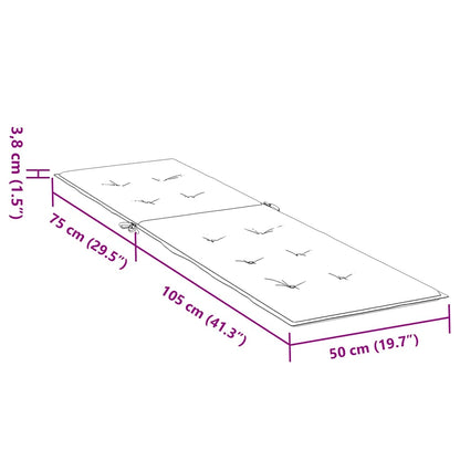Liegestuhl-Auflage Melange Anthrazit (75+105) x 50 x 4 cm Stoff