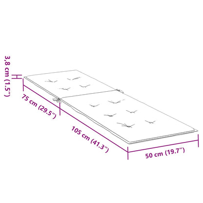 Liegestuhl-Auflage Melange Dunkelgrau (75+105) x 50 x 4 cm Stoff