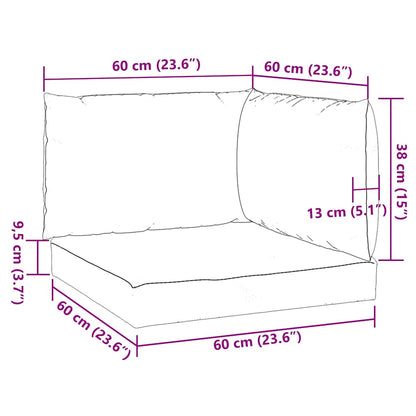 Palettenkissen 3-tlg. Melange Grün Stoff