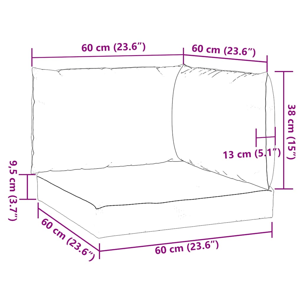 Palettenkissen 3-tlg. Melange Rot Stoff