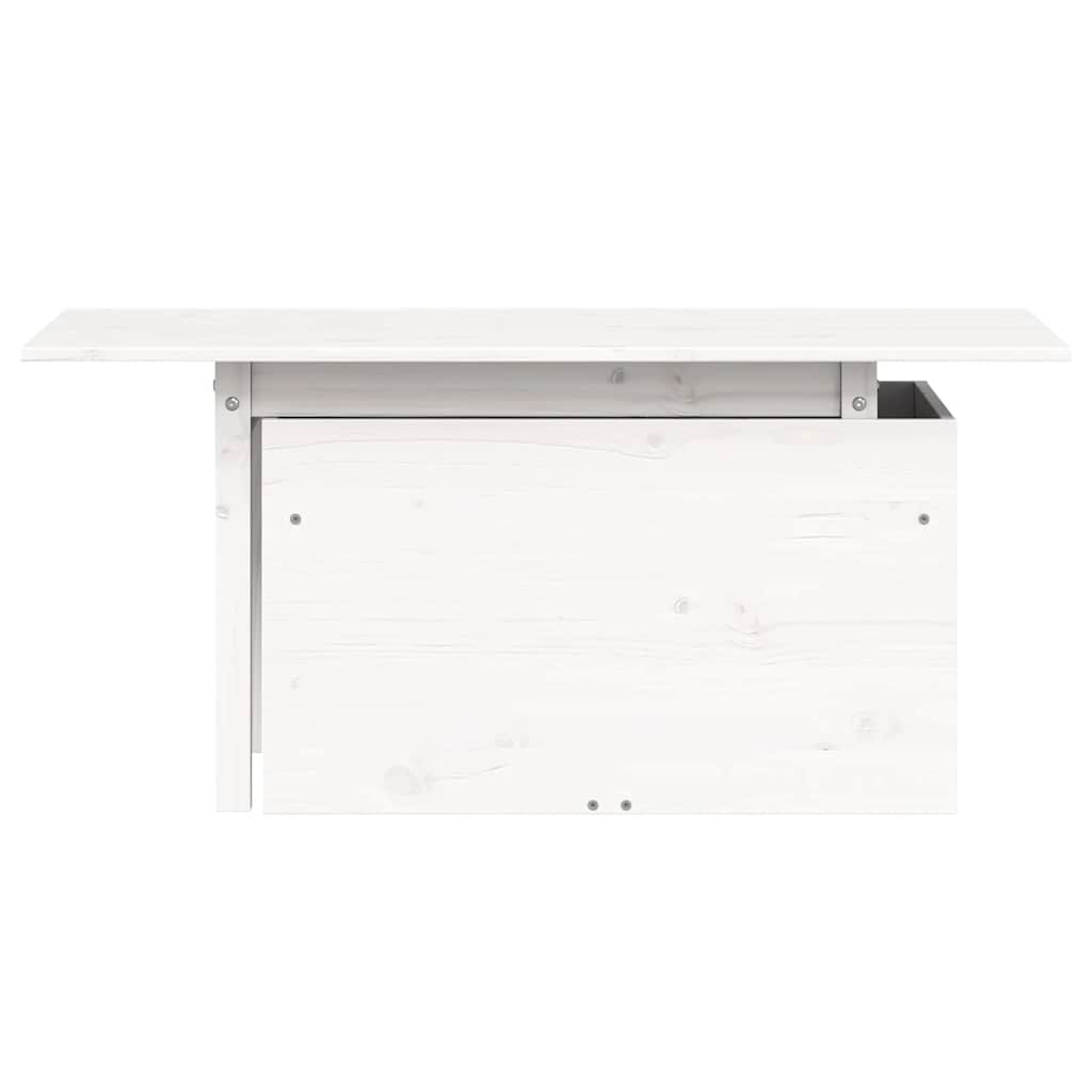 Gartentisch Weiß 100x50x75 cm Massivholz Kiefer
