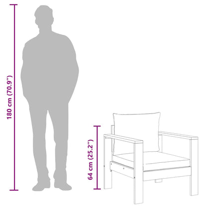 Gartensessel mit Kissen Massivholz Akazie