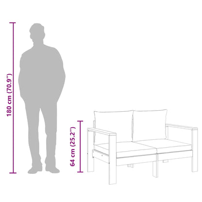 Gartensofa mit Kissen 2-Sitzer Massivholz Akazie