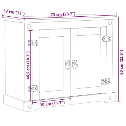 Waschbeckenunterschrank Corona 73x33x60 cm Massivholz Kiefer
