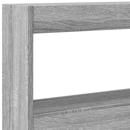 LED-Kopfteil mit Ablagen Grau Sonoma 200x17x102 cm