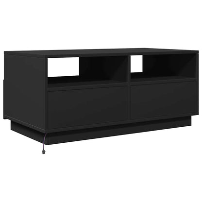 Couchtisch mit LED-Leuchten Schwarz 90x49x40 cm