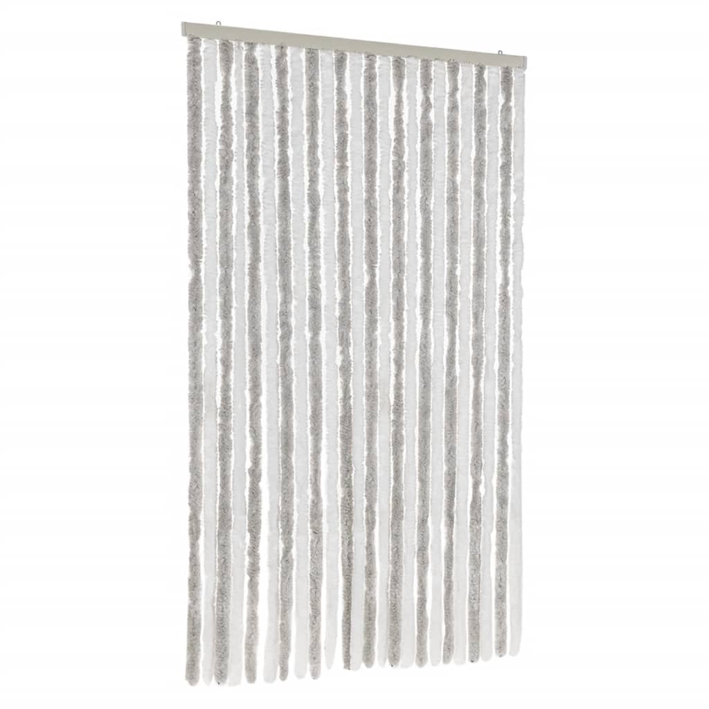 Fliegenvorhang Hellgrau und Weiß 100x200 cm Chenille