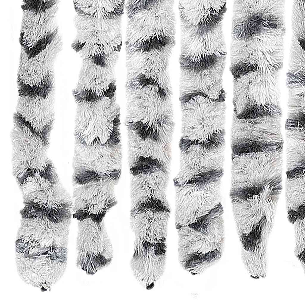 Fliegenvorhang Hellgrau und Dunkelgrau 56x200 cm Chenille
