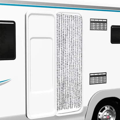 Fliegenvorhang Hellgrau und Dunkelgrau 56x200 cm Chenille