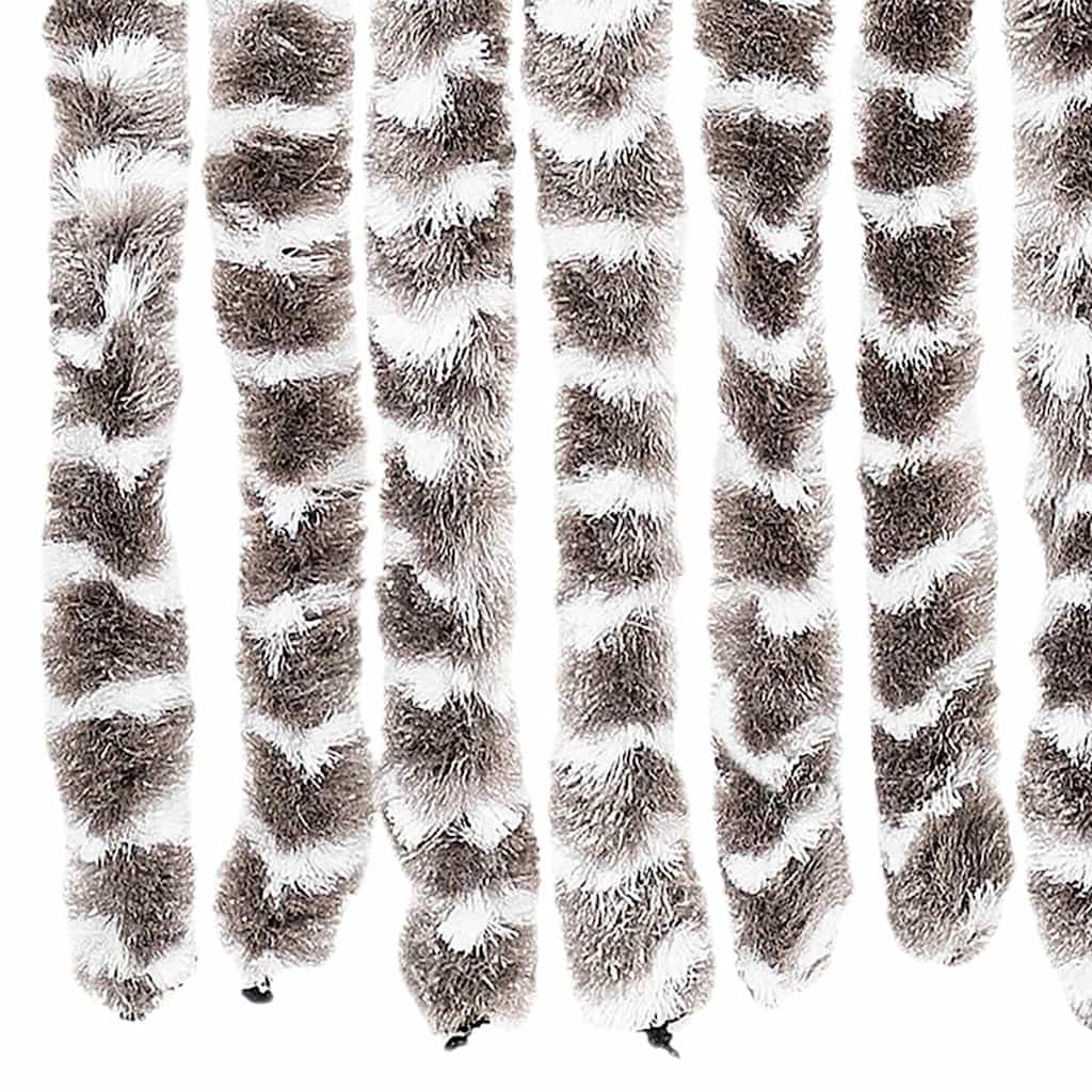 Fliegenvorhang Taupe und Weiß 56x200 cm Chenille