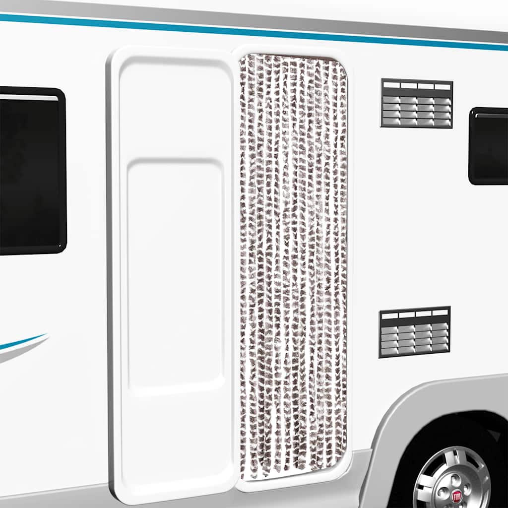 Fliegenvorhang Taupe und Weiß 56x200 cm Chenille