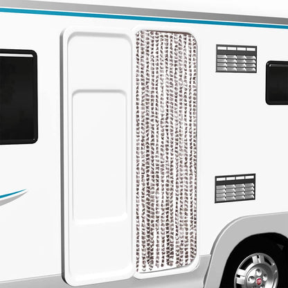 Fliegenvorhang Taupe und Weiß 56x200 cm Chenille