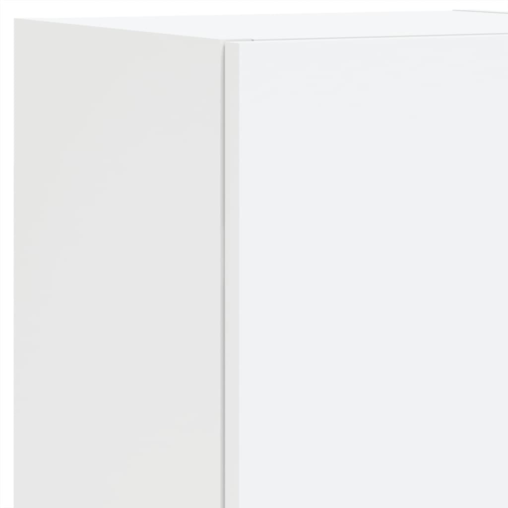 8-tlg. TV-Wohnwand mit LED-Leuchten Weiß