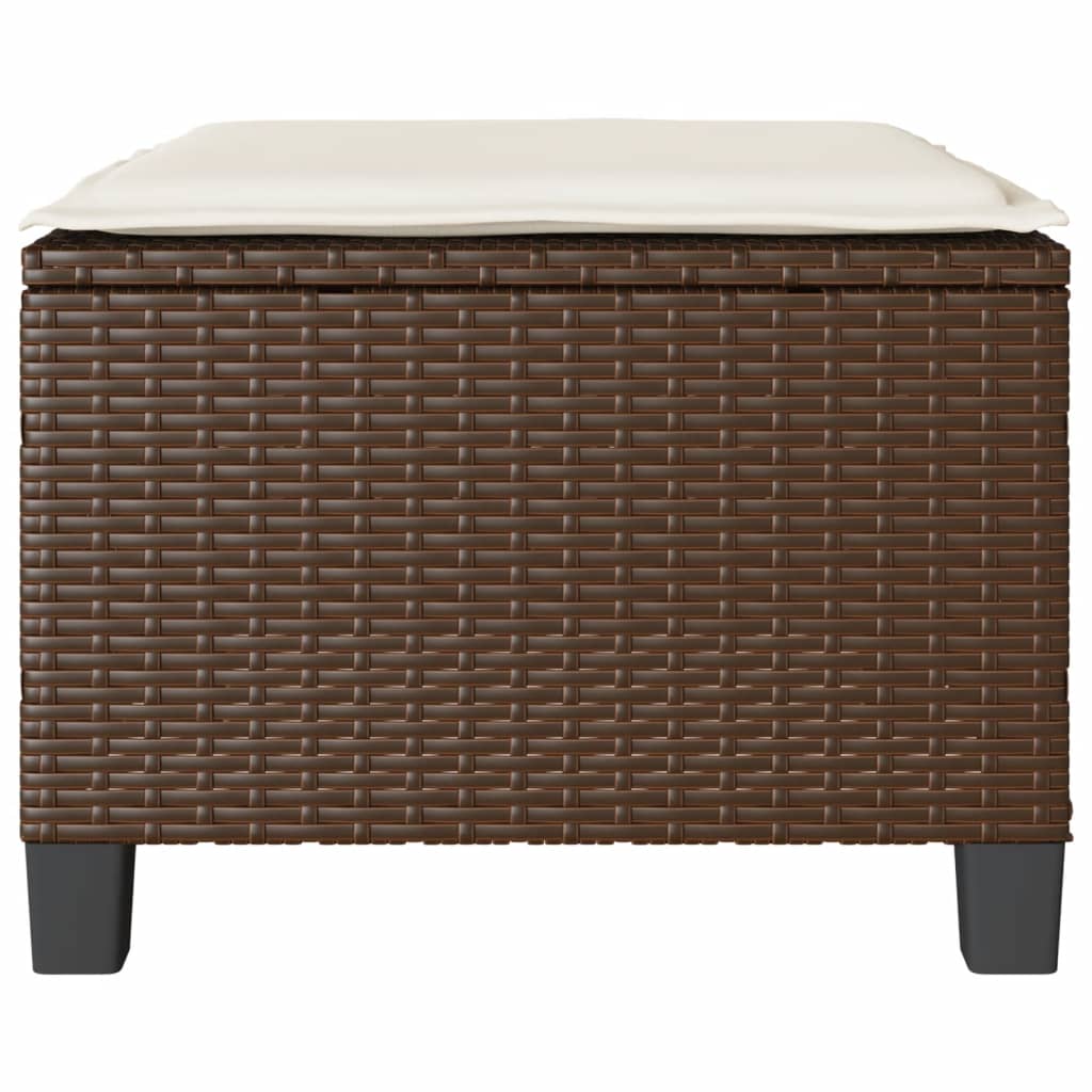 3-tlg. Bistro-Set mit Kissen Braun Poly Rattan