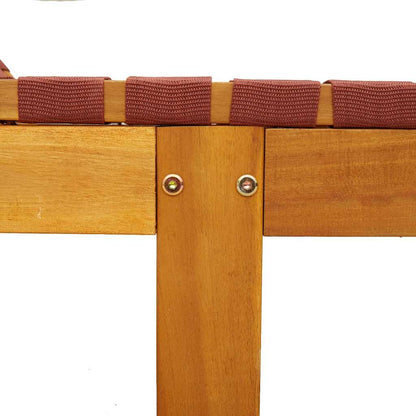 Sonnenliege Rot Massivholz Akazie und Stoff