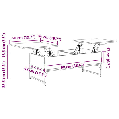 Couchtisch Sonoma-Eiche 100x50x40 cm Holzwerkstoff und Metall