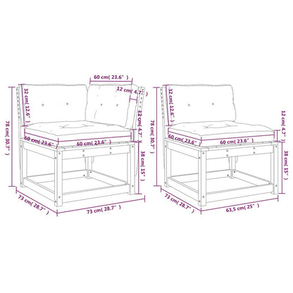 5-tlg. Garten-Sofagarnitur mit Kissen Massivholz Douglasie