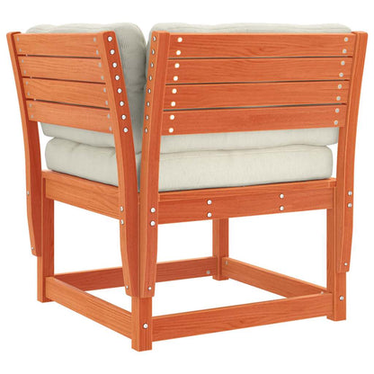 3-tlg. Garten-Sofagarnitur mit Kissen Wachsbraun Kiefernholz