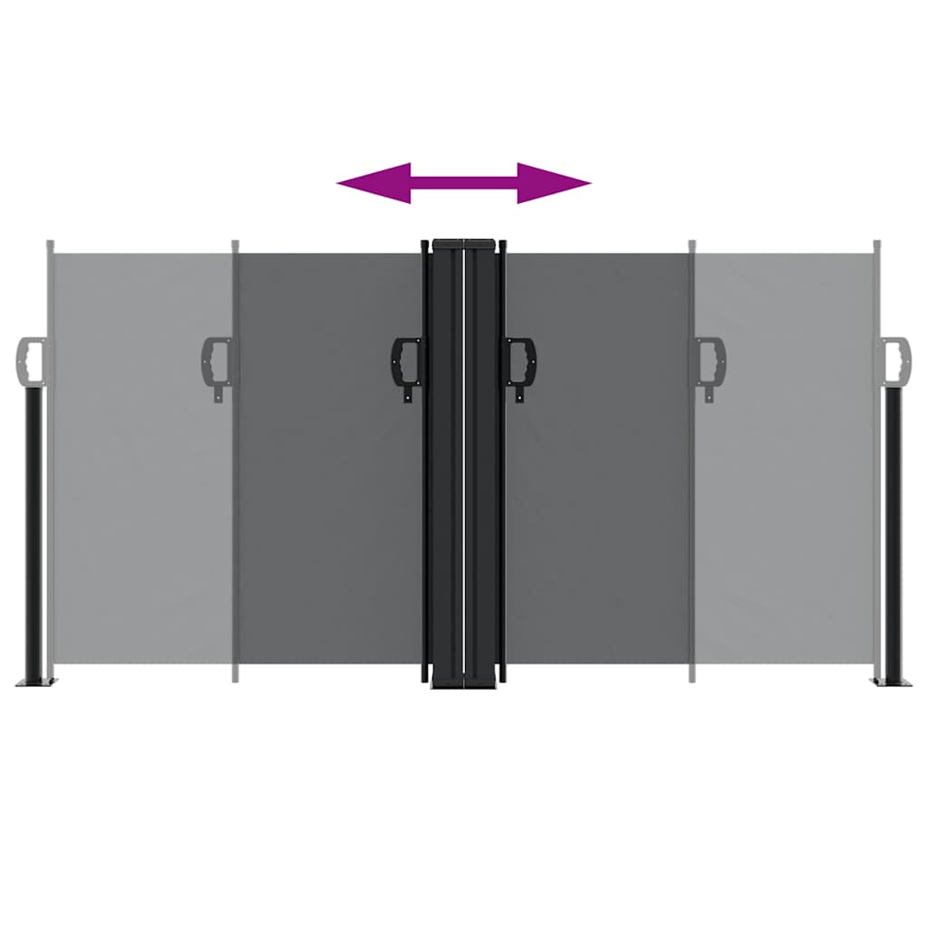Seitenmarkise Ausziehbar Schwarz 120x600 cm
