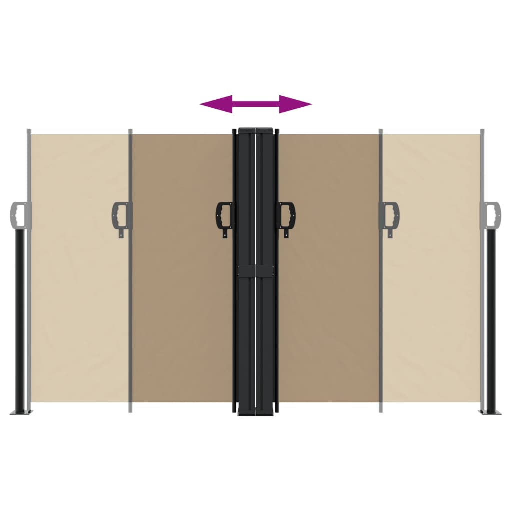 Seitenmarkise Ausziehbar Taupe 140x600 cm