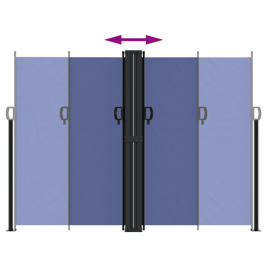 Seitenmarkise Ausziehbar Blau 180x600 cm
