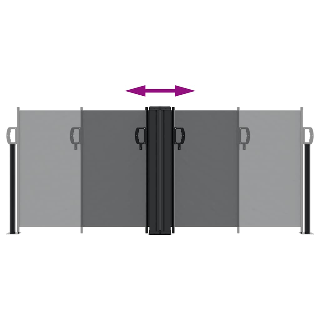 Seitenmarkise Ausziehbar Schwarz 100x1000 cm