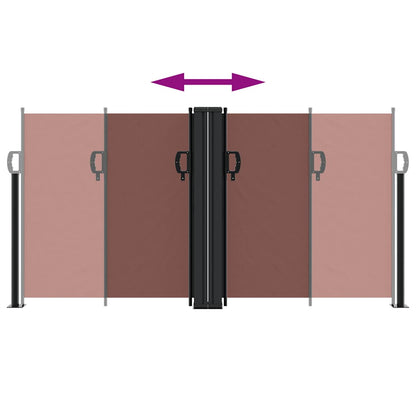 Seitenmarkise Ausziehbar Braun 120x1000 cm