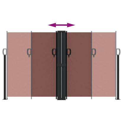 Seitenmarkise Ausziehbar Braun 140x1200 cm