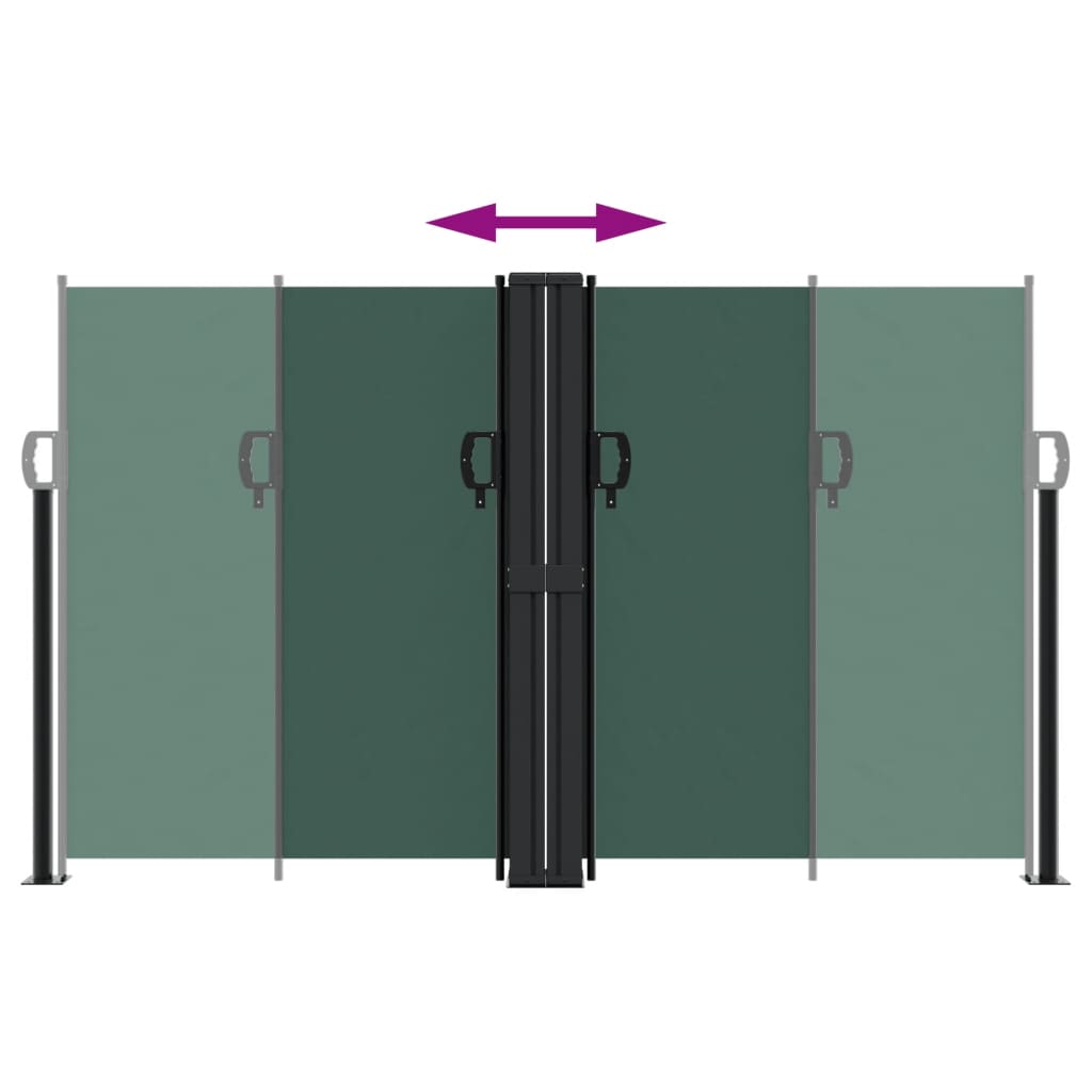 Seitenmarkise Ausziehbar Dunkelgrün 140x1200 cm