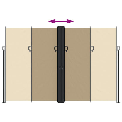 Seitenmarkise Ausziehbar Beige 220x1200 cm