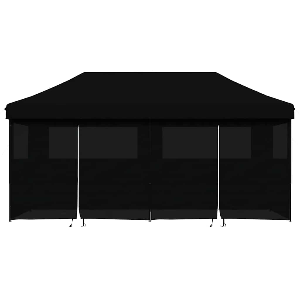 Partyzelt Faltbar Pop-Up mit 4 Seitenteilen Schwarz