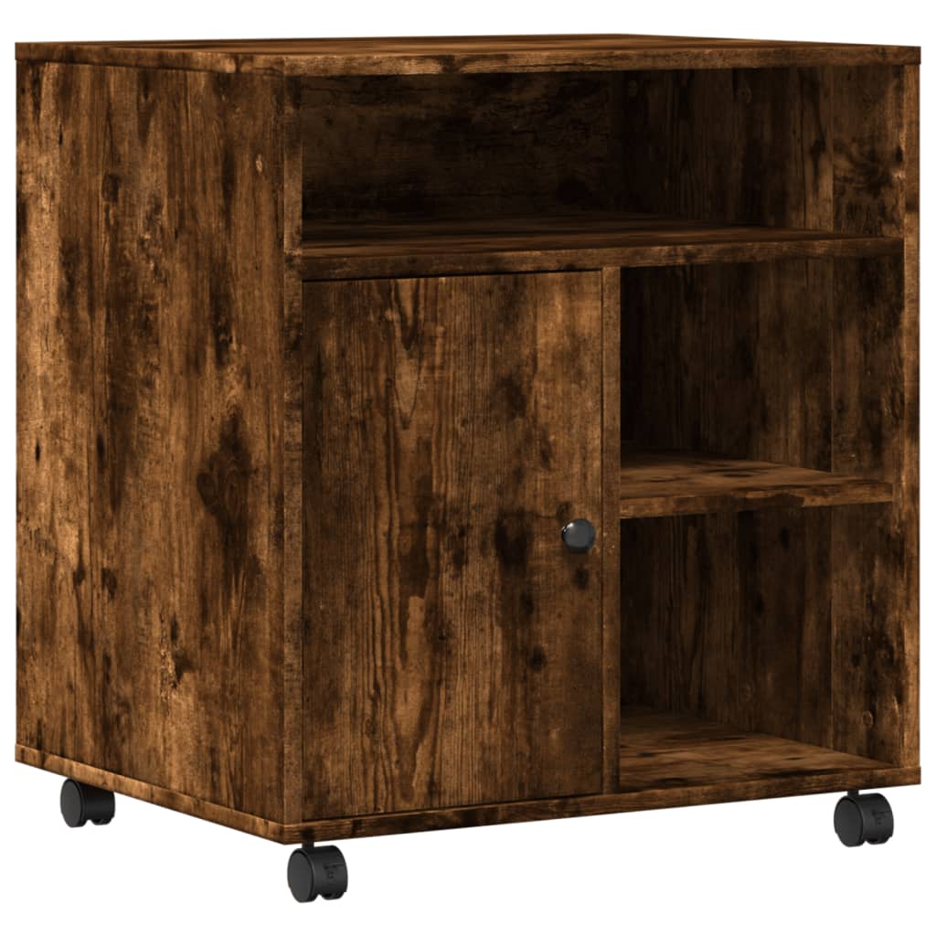 Druckerständer mit Rollen Räuchereiche 60x50x67 cm