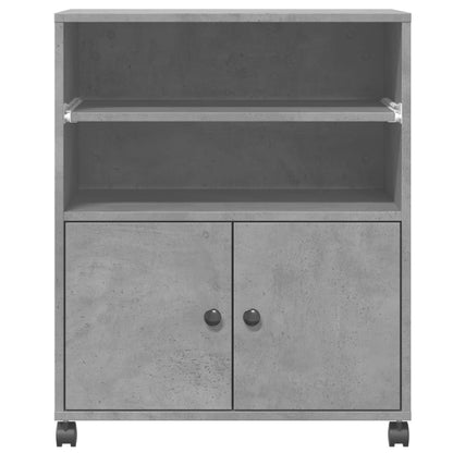 Druckerständer mit Rollen Betongrau 60x48x74 cm