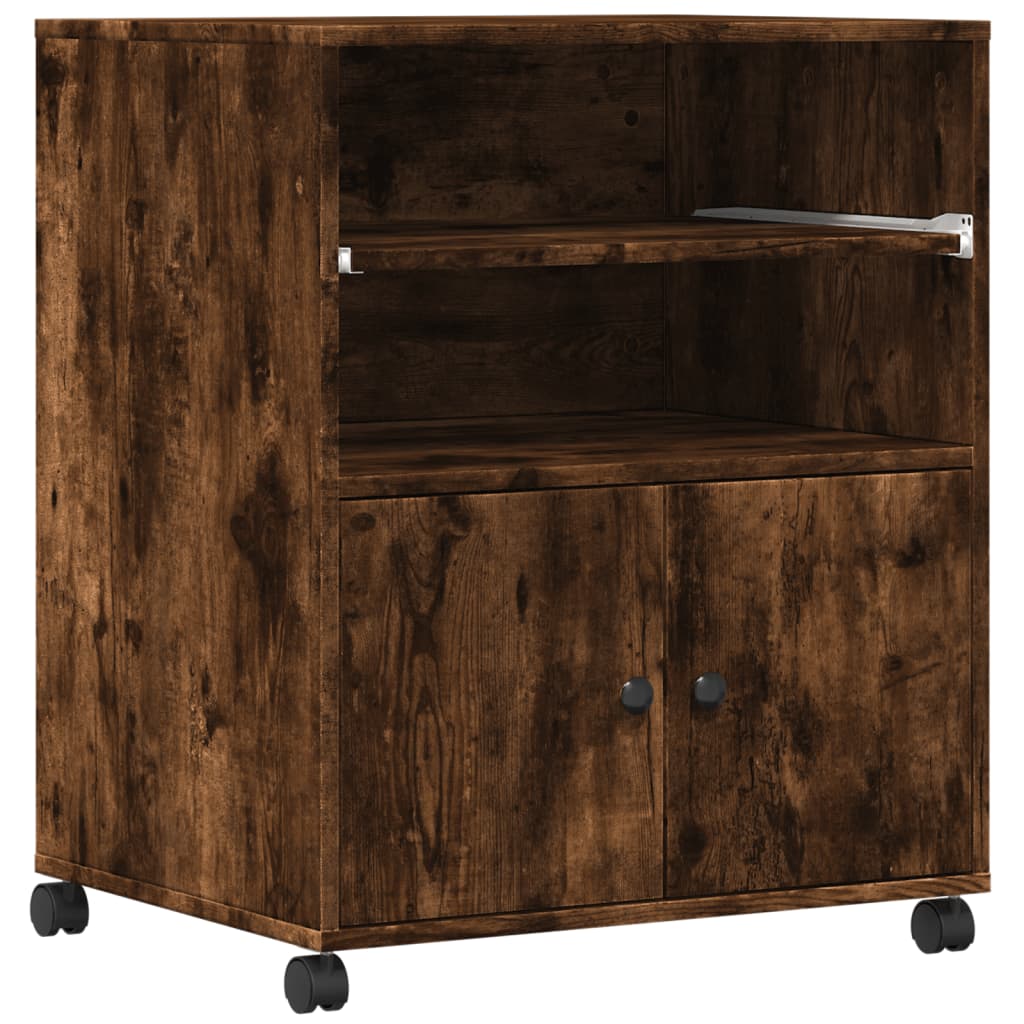 Druckerständer mit Rollen Räuchereiche 60x48x74 cm