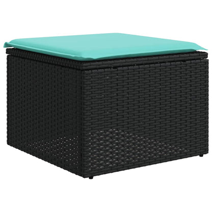 10-tlg. Garten-Sofagarnitur mit Kissen Schwarz Poly Rattan