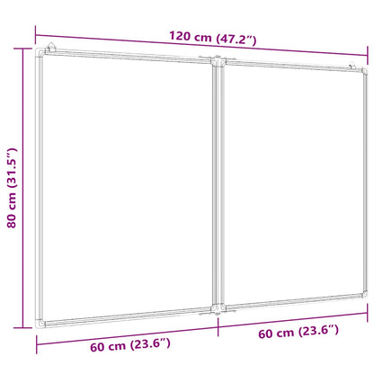 Magnetisches Whiteboard Klappbar 120x80x1,7 cm Aluminium