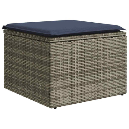 11-teiliges Gartensofa-Set mit Kissen, grau, Polyrattan