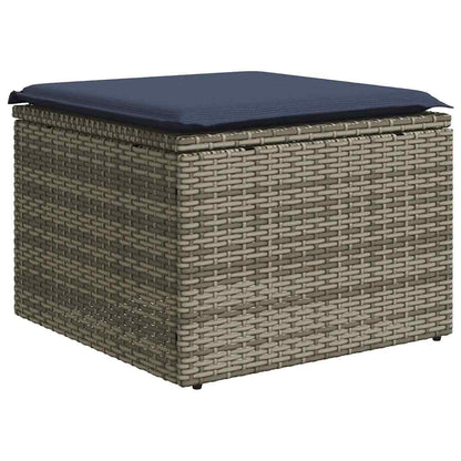 12-teiliges Gartensofa-Set mit Kissen, grau, Polyrattan